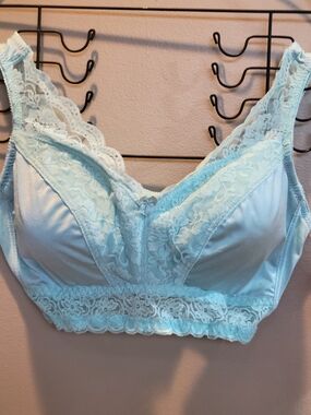 Rhonda Shear Light Blue Lace Bralette